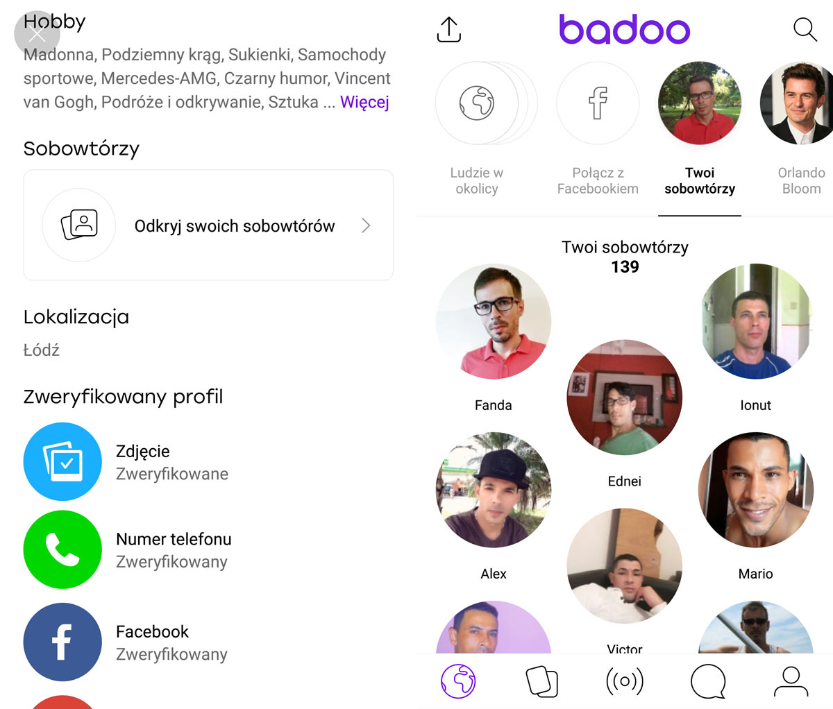 Badoo: znajdź sobowtórów
